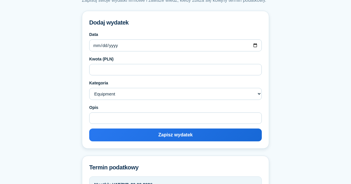 Śledzenie Wydatków i Terminów Podatkowych dla Freelancerów
